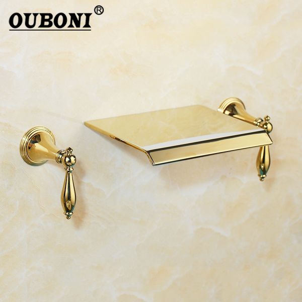 ouboni 3 pieces set 2 handles golden plated bathtub faucets gold bathroom faucet deck mounted basin sink faucet mixer tap
ouboni 3 pieces set 2 handles golden plated bathtub faucets gold bathroom faucet deck mounted basin sink faucet mixer tap