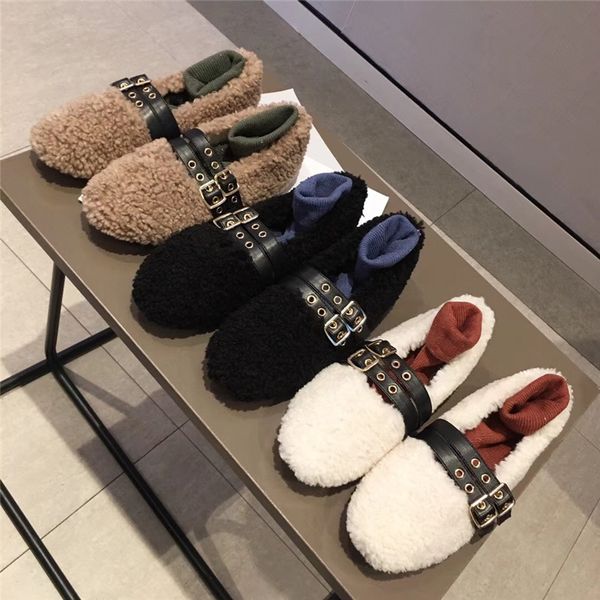 retro woman shoes loafers fur casual female sneakers round toe slip-on winter slip on fretwork plush buckle strap lace-up solid, Black
retro woman shoes loafers fur casual female sneakers round toe slip-on winter slip on fretwork plush buckle strap lace-up solid, Black