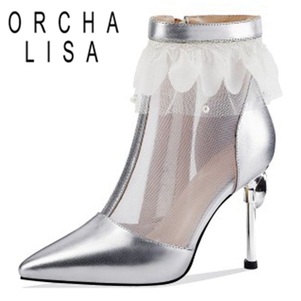 orcha lisa spring autumn ankle boots pointed toe 9cm thin heels genuine leather zipper mesh big size 33-40 elegant c1860, Black
orcha lisa spring autumn ankle boots pointed toe 9cm thin heels genuine leather zipper mesh big size 33-40 elegant c1860, Black