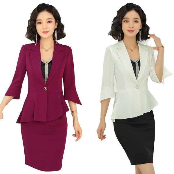 new skirt suits for women business suits blazer and jacket set work wear clothes blazer skirt set office lady suit lady uniform, White;black
new skirt suits for women business suits blazer and jacket set work wear clothes blazer skirt set office lady suit lady uniform, White;black