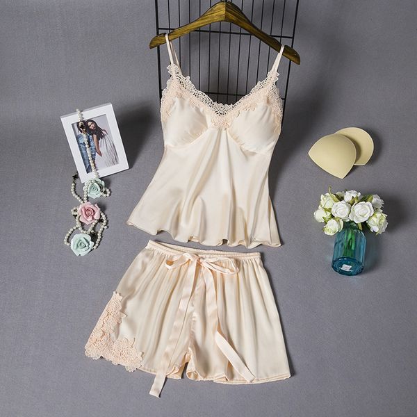 summer lady pajamas pijamas set flower trim sleepwear women satin strap 2pcs shorts home wear casual nightwear lingerie, Blue;gray
summer lady pajamas pijamas set flower trim sleepwear women satin strap 2pcs shorts home wear casual nightwear lingerie, Blue;gray