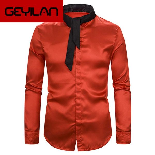 adisputent 2020 stylish contrast collar silk satin shirt men long sleeve dress shirts men youth college style shirt with tie, White;black
adisputent 2020 stylish contrast collar silk satin shirt men long sleeve dress shirts men youth college style shirt with tie, White;black