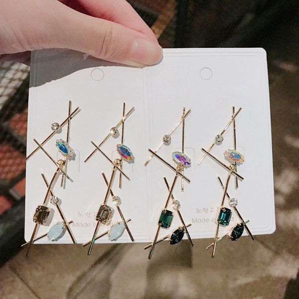 mengjiqiao 2019 new elegant metal double hollow triangle crystal drop earrings for women fashion boucle d'oreille gifts jewelry, Silver
mengjiqiao 2019 new elegant metal double hollow triangle crystal drop earrings for women fashion boucle d'oreille gifts jewelry, Silver
