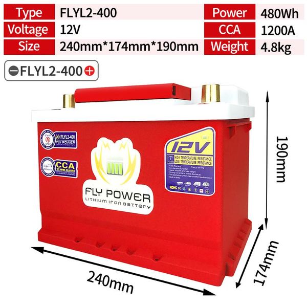 flyl2-400 high power 12v 480wh cca1200a automobile lithium iron battery with jump starter protection motor car lifepo4 battery
flyl2-400 high power 12v 480wh cca1200a automobile lithium iron battery with jump starter protection motor car lifepo4 battery