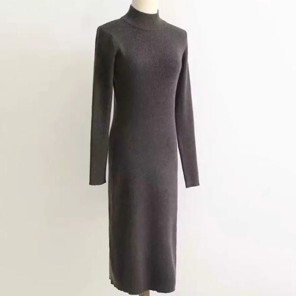 new spring autumn split knee length dress sheath casual half turtleneck sweater dresses women long sleeve knitted dresses, Black;gray
new spring autumn split knee length dress sheath casual half turtleneck sweater dresses women long sleeve knitted dresses, Black;gray