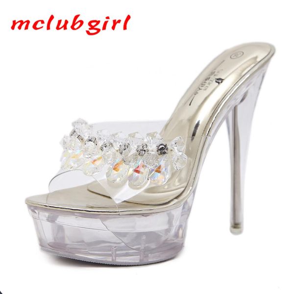 mclubgirl glass women club sandals crystal stiletto slippers female summer platform non-slip platform high-heel sandals lfd, Black
mclubgirl glass women club sandals crystal stiletto slippers female summer platform non-slip platform high-heel sandals lfd, Black