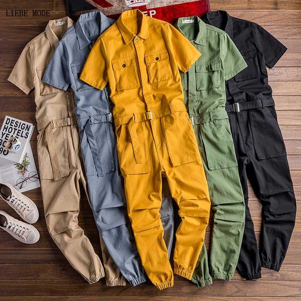 japan style men casual short sleeve stylish jumpsuits pockets long trouser cargo pants male rompers slim shirts overalls belt, Gray
japan style men casual short sleeve stylish jumpsuits pockets long trouser cargo pants male rompers slim shirts overalls belt, Gray