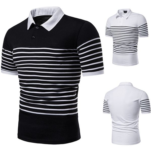summer mens striped polos lapel neck pullover casual male tshirts breathable fashion short sleeve homme, White;black
summer mens striped polos lapel neck pullover casual male tshirts breathable fashion short sleeve homme, White;black