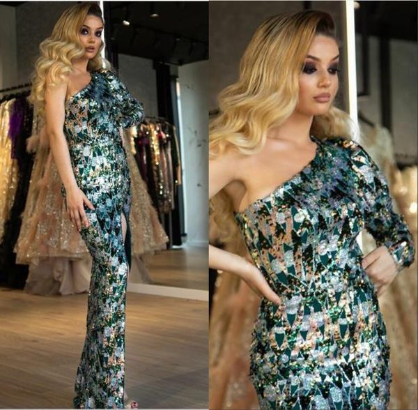 long sleeve elegant mermaid evening dresses 2019 formal dress evening wear one shoulder sequined prom gowns robe de soiree abendkleider, Black;red
long sleeve elegant mermaid evening dresses 2019 formal dress evening wear one shoulder sequined prom gowns robe de soiree abendkleider, Black;red