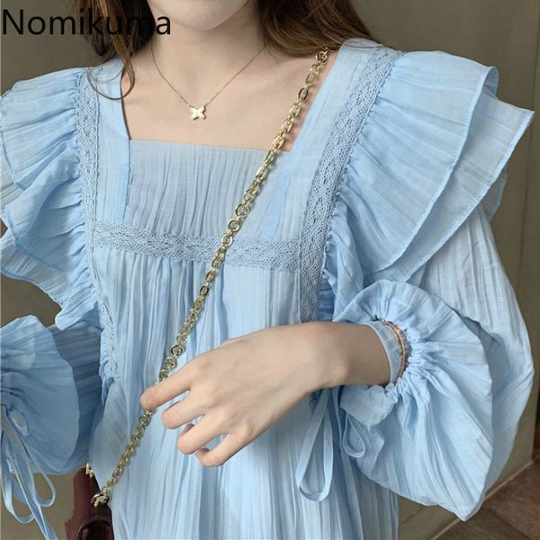 nomikuma korean sweet ruffle elegant blue blouse women solid color lantern sleeve loose shirts female 2020 new blusa mujer 3a839, White
nomikuma korean sweet ruffle elegant blue blouse women solid color lantern sleeve loose shirts female 2020 new blusa mujer 3a839, White