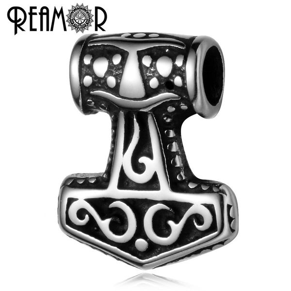 reamor stainless steel 4mm viking thor's hammer pendant european metal charms bead fit leather bracelet men jewelry making diy, Silver
reamor stainless steel 4mm viking thor's hammer pendant european metal charms bead fit leather bracelet men jewelry making diy, Silver