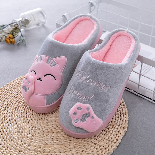 cartoon cat shoes non-slip soft winter warm house slippers indoor bedroom floor shoes women winter home slippers, Black 
cartoon cat shoes non-slip soft winter warm house slippers indoor bedroom floor shoes women winter home slippers, Black