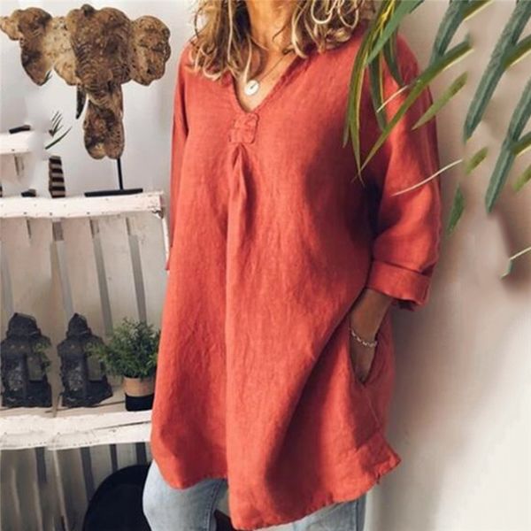 women large size blouse spring autumn casual solid 3/4 sleeve shirt blouses pockets loose ladies blusen damen, White
women large size blouse spring autumn casual solid 3/4 sleeve shirt blouses pockets loose ladies blusen damen, White