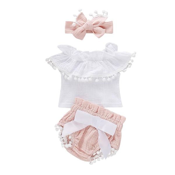 3 pieces newborn kids baby girls clothes set lace hollow out short sleeve bow shorts headbands outfits clothing 0-24m, White
3 pieces newborn kids baby girls clothes set lace hollow out short sleeve bow shorts headbands outfits clothing 0-24m, White