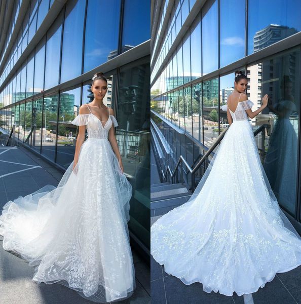 crystal design boho wedding dresses a line lace appliqued spaghetti bohemia bridal gowns sweep train custom made vestidos de novia, White
crystal design boho wedding dresses a line lace appliqued spaghetti bohemia bridal gowns sweep train custom made vestidos de novia, White