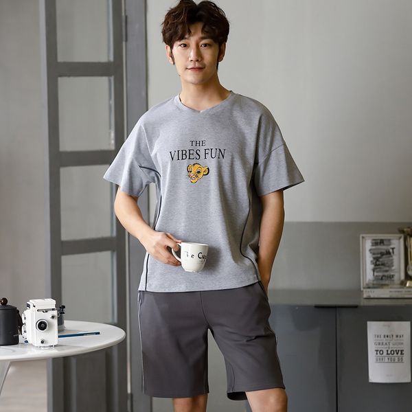 summer new men pajamas set plus size l-3xl cartoon lion print sleepwear men's nightwear short sleeve shorts leisure outwear, Black;brown
summer new men pajamas set plus size l-3xl cartoon lion print sleepwear men's nightwear short sleeve shorts leisure outwear, Black;brown
