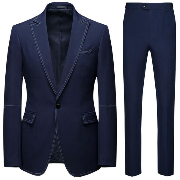 men suits 2 piece sets designers single buckle groom wedding dress slim fit formal offices classic prom suit jacket trousers, White;black
men suits 2 piece sets designers single buckle groom wedding dress slim fit formal offices classic prom suit jacket trousers, White;black