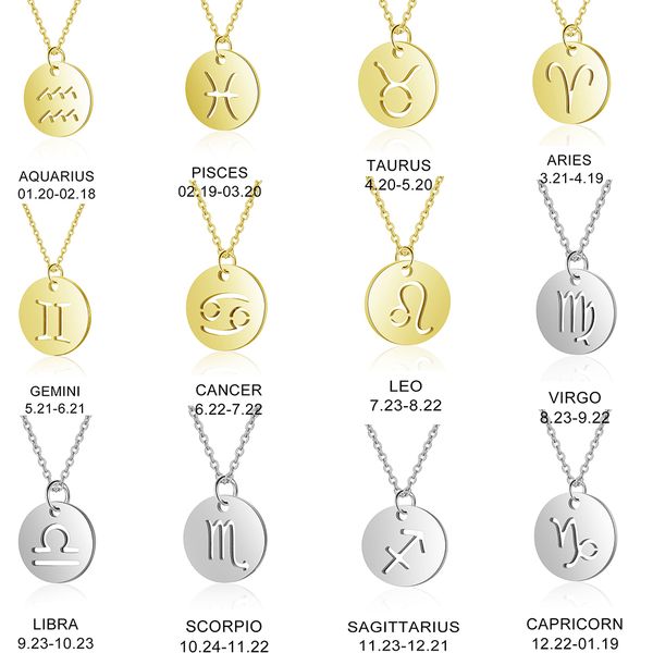 12 constellation virgo lion virgo coin pendant necklace for women gold silver titanium steelfemale family jewelry accessory
12 constellation virgo lion virgo coin pendant necklace for women gold silver titanium steelfemale family jewelry accessory
