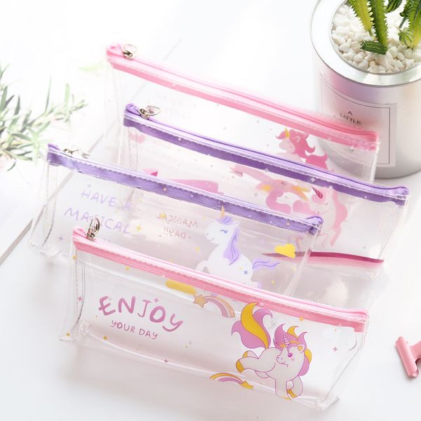 enjoy your day unicorn transparent pvc pencil bag stationery storage organizer pencil case school office supply escolar
enjoy your day unicorn transparent pvc pencil bag stationery storage organizer pencil case school office supply escolar