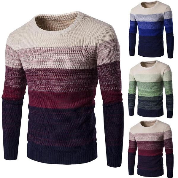 men winter gradient color trend cotton block print o neck knit sweater thickened warm pullover, White;black
men winter gradient color trend cotton block print o neck knit sweater thickened warm pullover, White;black