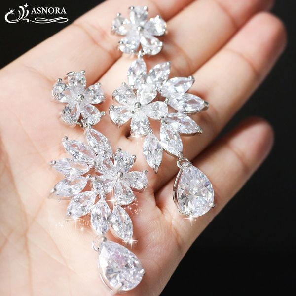 asnora fashion shiny zircon earrings for women bridal earring jewelry wedding accessories earrings girls' bithday gifts cj191223, Silver
asnora fashion shiny zircon earrings for women bridal earring jewelry wedding accessories earrings girls' bithday gifts cj191223, Silver