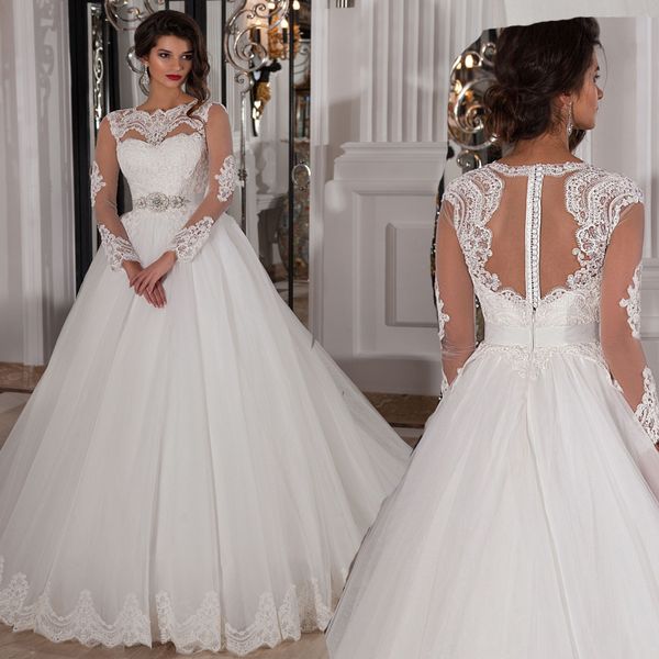 long sleeves white wedding dresses lvory dubai african bridal gowns with jewel neck covered button crystal belt sweep train hy4200
long sleeves white wedding dresses lvory dubai african bridal gowns with jewel neck covered button crystal belt sweep train hy4200