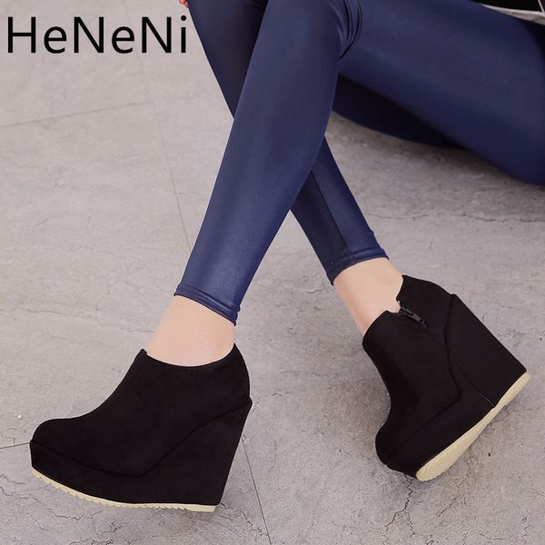 2018 autumn winter new stylish women ankle boots platform round toe wedges boots woman ankle boots plus size 32-43 mx190805, Black
2018 autumn winter new stylish women ankle boots platform round toe wedges boots woman ankle boots plus size 32-43 mx190805, Black