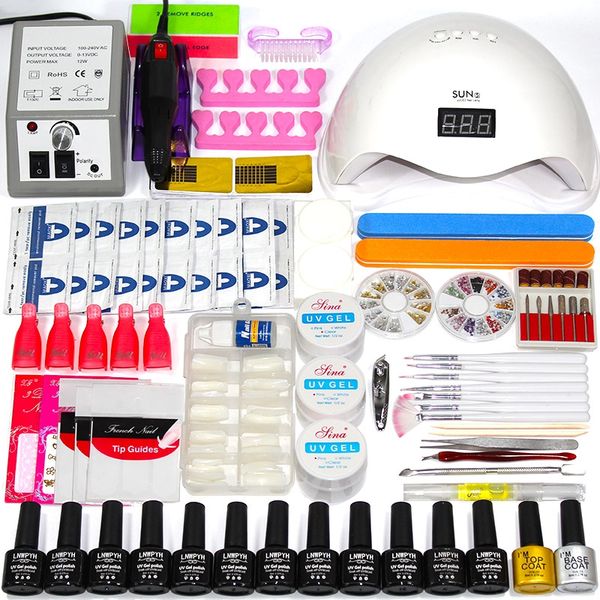 nail kit 12 colors nail gel polish set kit for manicure gel varnish art set 36/48/54w uv lamp dryer electic drill
nail kit 12 colors nail gel polish set kit for manicure gel varnish art set 36/48/54w uv lamp dryer electic drill