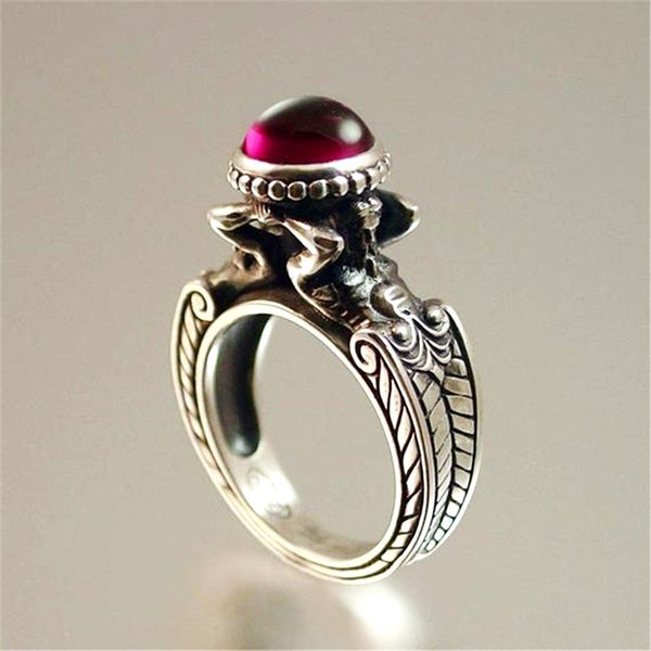 the selling mermaid red stone ring european and american creative vintage 925 silver women's ring banquet party jewelry, Golden;silver
the selling mermaid red stone ring european and american creative vintage 925 silver women's ring banquet party jewelry, Golden;silver