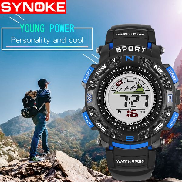 simple fashion digital watch synoke multi-function 50m waterproof watch led digital double action reloj de hombre, Slivery;brown
simple fashion digital watch synoke multi-function 50m waterproof watch led digital double action reloj de hombre, Slivery;brown