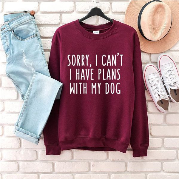 sorry i can't i have plans with my dog sweatshirt dogs lover pullover casual funny long sleeve women clothing drop ship, Black
sorry i can't i have plans with my dog sweatshirt dogs lover pullover casual funny long sleeve women clothing drop ship, Black