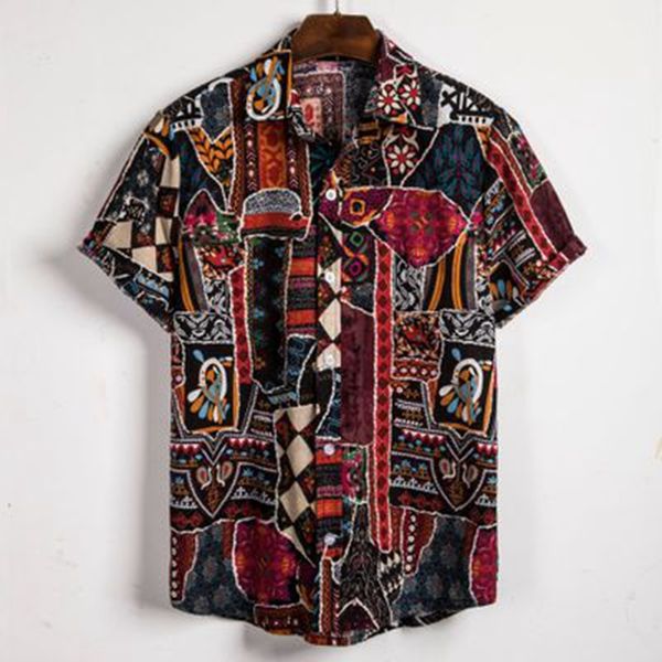 heflashor mens ethnic short sleeve casual cotton linen printing hawaiian shirt blouse couple loose hawaii vintage print shirts, White;black
heflashor mens ethnic short sleeve casual cotton linen printing hawaiian shirt blouse couple loose hawaii vintage print shirts, White;black