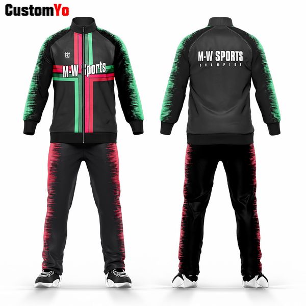 customized personality team training tracksuit with your logo and name black jackets, Black;red
customized personality team training tracksuit with your logo and name black jackets, Black;red