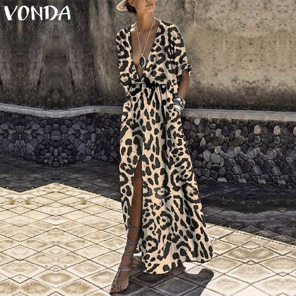 vonda women leopard print long dress 2019 v neck half sleeve high waist split party dress holiday casual vestidos plus size, Black;gray
vonda women leopard print long dress 2019 v neck half sleeve high waist split party dress holiday casual vestidos plus size, Black;gray