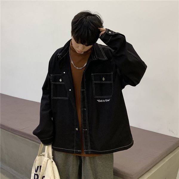 hong kong style retro black cowboy coat 2020 new men's fashion relaxed joker handsome jacket pure color loose trend man clothes, Black;brown
hong kong style retro black cowboy coat 2020 new men's fashion relaxed joker handsome jacket pure color loose trend man clothes, Black;brown