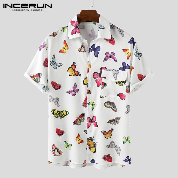 men's casual shirts incerun fashion men shirt printing chic lapel short sleeve streetwear brand hawaiian button summer camisas hombre, White;black
men's casual shirts incerun fashion men shirt printing chic lapel short sleeve streetwear brand hawaiian button summer camisas hombre, White;black