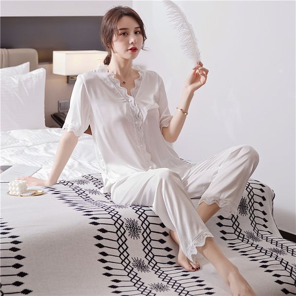 women pajamas suit satin nighrwear home clothing lace white pyjamas sleep set novelty homewear sleepwear intimate lingerie, Black;red
women pajamas suit satin nighrwear home clothing lace white pyjamas sleep set novelty homewear sleepwear intimate lingerie, Black;red