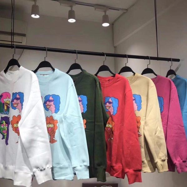sp fashion hooded sweatshirt seven colours artist men women couple fall winter casual hoodies hfwpwy068, Black