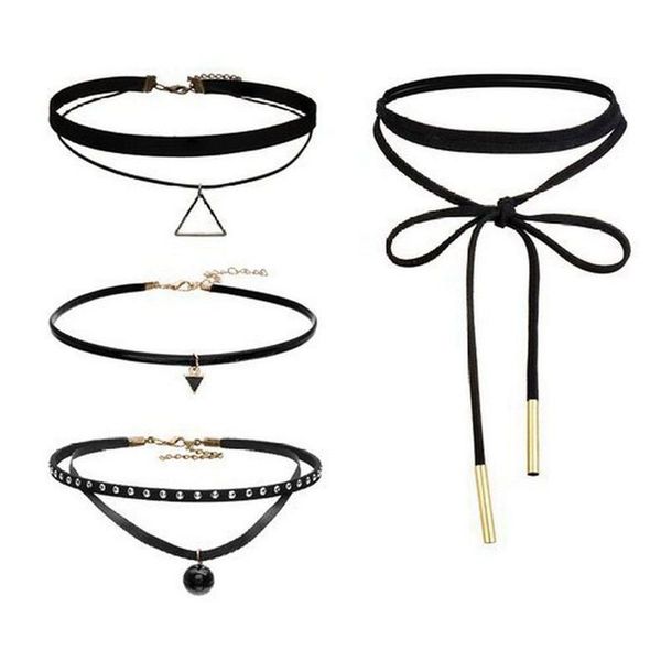 4 pcs choker necklace for women girls, black classic velvet stretch gothic tattoo lace-decoration for summer dress, Golden;silver
4 pcs choker necklace for women girls, black classic velvet stretch gothic tattoo lace-decoration for summer dress, Golden;silver