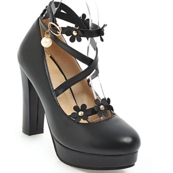 send 2018 spring new style coarse heel waterproof table high-heeled women's shoes, Black
send 2018 spring new style coarse heel waterproof table high-heeled women's shoes, Black