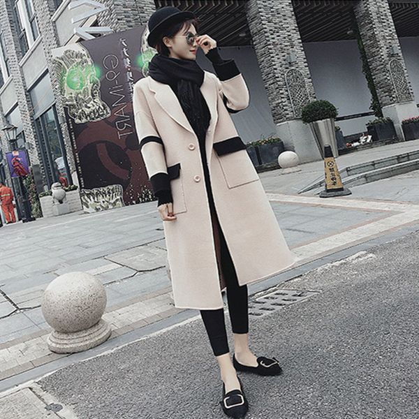 new autumn winter women coat plus size fashion single button patchwork pockets loose long woolen blends coat for women outerwear, Black
new autumn winter women coat plus size fashion single button patchwork pockets loose long woolen blends coat for women outerwear, Black