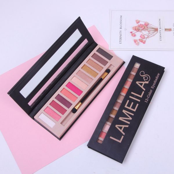 

2019 shimmer matte eyeshadow palette 12 color glitter smoky earth color eye shadow pallete set eyes makeup cosmetics