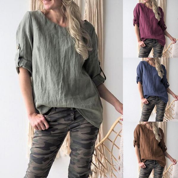 2019 women cotton linen t shirt ladies oversize solid o neck button women tee shirt comfortable casual summer 3xl, White
2019 women cotton linen t shirt ladies oversize solid o neck button women tee shirt comfortable casual summer 3xl, White