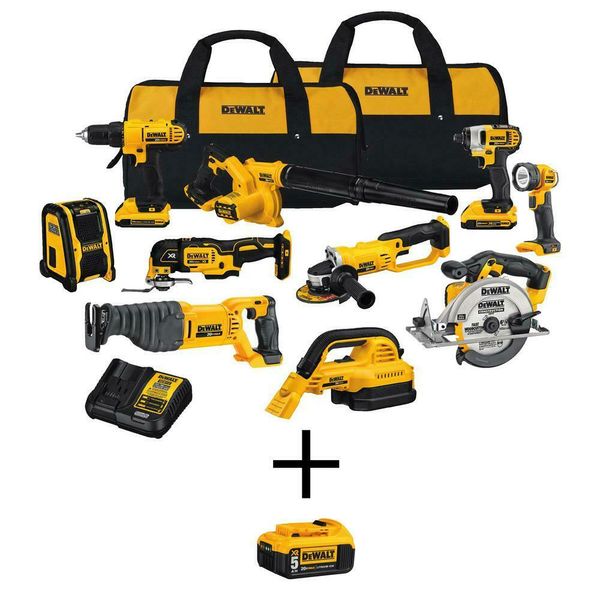 20 volt max lithium ion cordle combo kit 10 tool with bonu 20 volt 5 0 ah b