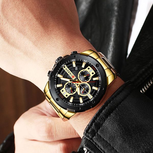 curren watches men stainless steel band quartz wristwatch chronograph clock male fashion sporty watch waterproof 8336, Slivery;brown
curren watches men stainless steel band quartz wristwatch chronograph clock male fashion sporty watch waterproof 8336, Slivery;brown