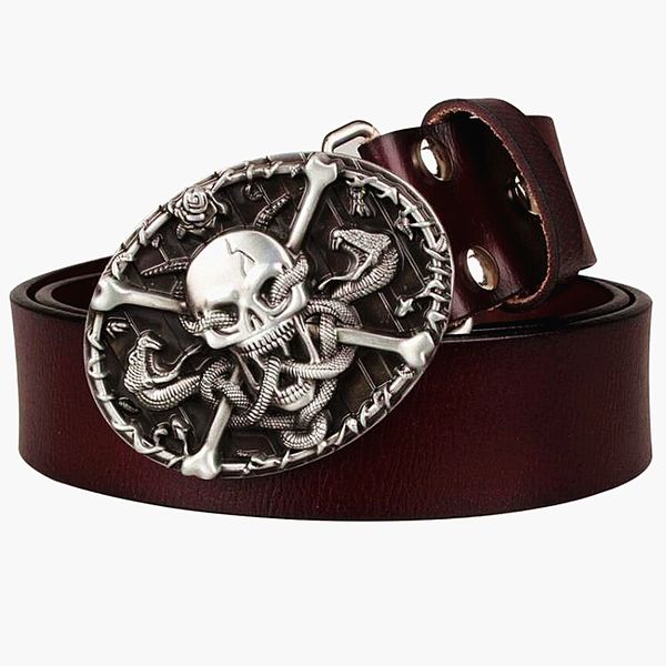 cool men's genuine leather belt metal buckle flame skull belt bad bone snake demon cross punk rock style show girdle women, Black;brown
cool men's genuine leather belt metal buckle flame skull belt bad bone snake demon cross punk rock style show girdle women, Black;brown