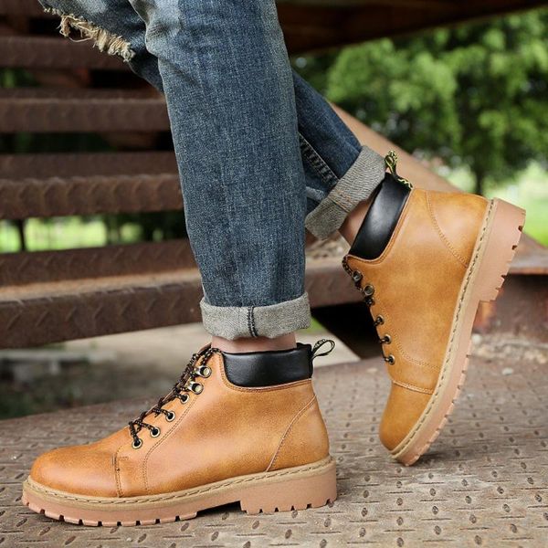 2019 men shoes winter boots new winter shoes men's fashion matte texture lace ankle boots casual tooling leather, Black
2019 men shoes winter boots new winter shoes men's fashion matte texture lace ankle boots casual tooling leather, Black