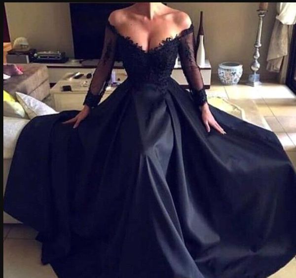 new fashion 2019 off shoulder lace prom dresses v neck long sleeves sweep train formal evening party gowns wear vestidos de fiesta, Black
new fashion 2019 off shoulder lace prom dresses v neck long sleeves sweep train formal evening party gowns wear vestidos de fiesta, Black