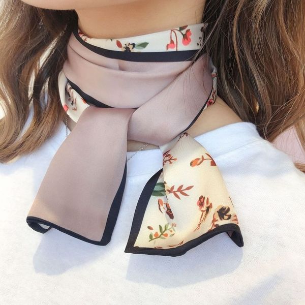 elegant floral silk long scarf hair tie band small women neckerchief head, Blue;gray
elegant floral silk long scarf hair tie band small women neckerchief head, Blue;gray