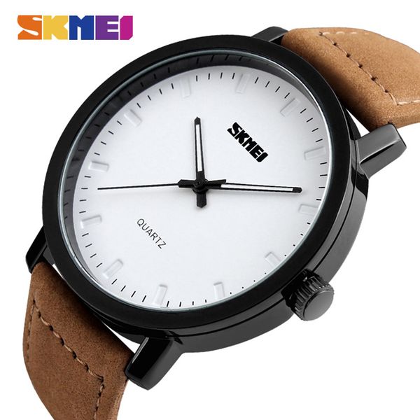 new skmei fashion casual mens watches brand luxury leather strap 3bar waterproof quartz wristwatches relogio masculino, Slivery;brown
new skmei fashion casual mens watches brand luxury leather strap 3bar waterproof quartz wristwatches relogio masculino, Slivery;brown